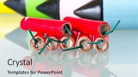  Presentation with multiple reflection of mirrors - Beautiful presentation theme featuring fire crackers - set of fireworks with reflection backdrop and a sky blue colored foreground