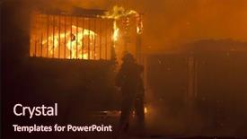  Presentation with firefighters - Theme consisting of silhouette of firefighters background and a wine colored foreground