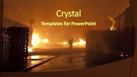  Presentation with firefighters - Colorful theme enhanced with silhouette of firefighters backdrop and a tawny brown colored foreground