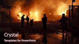  Presentation with firefighters - Cool new presentation with fire house - silhouette of firefighters backdrop and a wine colored foreground