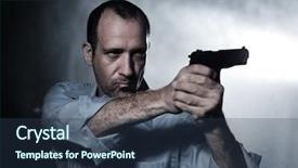  Presentation with fire detection - Audience pleasing slides consisting of fire detection - man aiming pistol gun backdrop and a tawny brown colored foreground