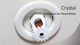  Presentation with fire extinguisher - Cool new presentation design with fire detector and extinguisher backdrop and a light gray colored foreground