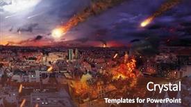  Presentation with disaster - Beautiful presentation featuring fire disaster of an european backdrop and a tawny brown colored foreground