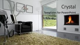  Presentation with house model software - Theme featuring fire door - interior modern brick house background and a light gray colored foreground