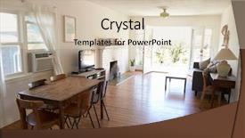  Presentation with fire door - Amazing slide deck having fire door - interior of modern lounge backdrop and a soft green colored foreground