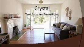  Presentation with lounge - Amazing PPT theme having fire door - interior of modern lounge backdrop and a soft green colored foreground