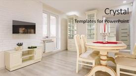  Presentation with interior design of classic white - Audience pleasing PPT theme consisting of fire door - white dining room interior backdrop and a soft green colored foreground