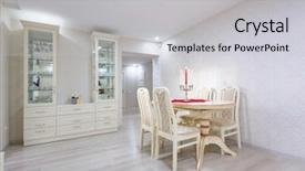  Presentation with interior design of classic white - PPT layouts with fire door - white dining room interior background and a light gray colored foreground