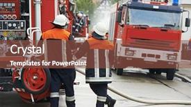  Presentation with fire truck - PPT layouts consisting of deluxe - yellow patterned natural of dark background and a gray colored foreground.