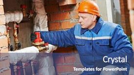  Presentation with fire system - Audience pleasing presentation theme consisting of fire equipments - repairman engineer of engineering system backdrop and a  colored foreground