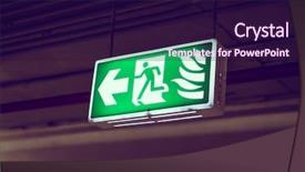  Presentation with effect - Slide deck enhanced with fire exit filtered image processed background and a wine colored foreground