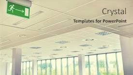  Presentation with fire - Amazing slide set having fire-exit-sign-in-office backdrop and a soft green colored foreground