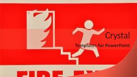  Presentation with fire - Beautiful PPT theme featuring fire exit sign backdrop and a red colored foreground