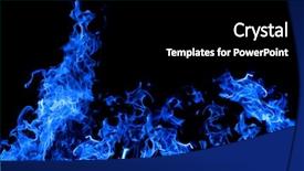  Presentation with blue fire - Audience pleasing slide deck consisting of flame isolated on black background backdrop and a black colored foreground