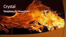  Presentation with fire explosion - Cool new presentation with fire explosion isolated on black backdrop and a wine colored foreground