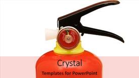  Presentation with fire extinguisher - Colorful slides enhanced with fire extinguisher isolated backdrop and a  colored foreground
