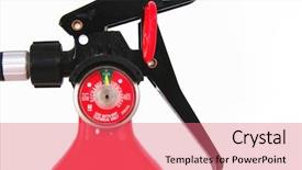  Presentation with fire extinguisher - Slide set featuring firefighing - tow unit of an early background and a wine colored foreground