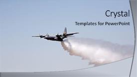  Presentation with fire fighting - PPT theme having fire fighting aircraft - hercules c130 background and a light blue colored foreground