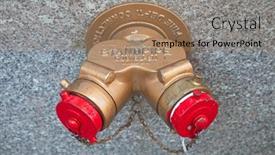  Presentation with connector - Presentation theme enhanced with fire-fighting-water-pipe-connector background and a coral colored foreground