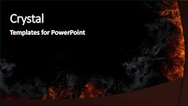  Presentation with flame - Cool new PPT theme with fire flame background backdrop and a black colored foreground