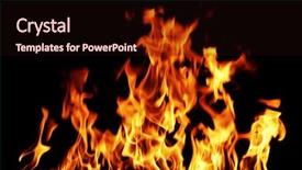  Presentation with flame - Presentation theme having fire flame close up background and a wine colored foreground
