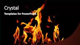  Presentation with flame - PPT layouts consisting of fire flame close up background and a black colored foreground