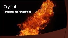  Presentation with flame - Cool new slide set with fire flame isolated on black backdrop and a black colored foreground