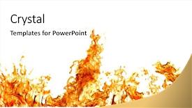  Presentation with fire - Beautiful presentation theme featuring fire flames - orange flame isolated on white backdrop and a white colored foreground