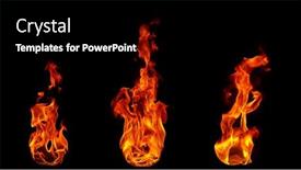 Presentation with flames - Presentation theme featuring fire-flames-isolated-on-black background and a black colored foreground