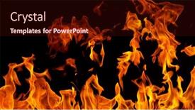  Presentation with flames - PPT theme with fire-flames-isolated-on-black background and a wine colored foreground