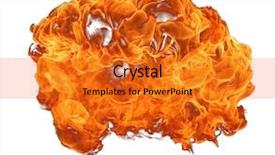  Presentation with flames - Presentation theme consisting of fire flames isolated on white background and a gold colored foreground