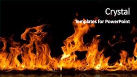  Presentation with flames - Slide set featuring fire flames on a black background and a black colored foreground