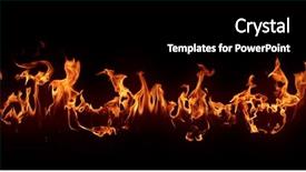  Presentation with flames - Theme with fire flames on black background background and a black colored foreground
