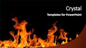  Presentation with flames - Audience pleasing presentation design consisting of fire flames on black background backdrop and a black colored foreground