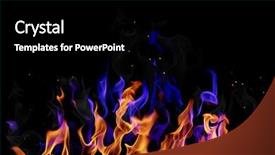  Presentation with flame - Presentation theme enhanced with fire flames on black background background and a black colored foreground