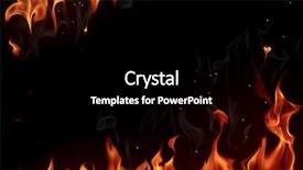  Presentation with flames - Colorful presentation theme enhanced with fire flames on black background backdrop and a black colored foreground