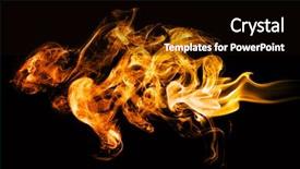  Presentation with flames - Presentation featuring fire flames on black background background and a black colored foreground
