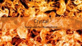  Presentation with flames - Presentation theme consisting of fire flames on black background background and a gold colored foreground