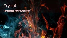  Presentation with fiery - Presentation design featuring fire-flames-on-black-background background and a wine colored foreground