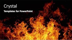  Presentation with fiery - Theme having fire-flames-on-black-background background and a  colored foreground