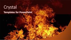  Presentation with fiery - Presentation having fire-flames-on-black-background background and a wine colored foreground