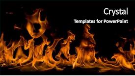  Presentation with flames - Colorful slides enhanced with fire flames on black background backdrop and a black colored foreground