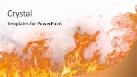  Presentation with flames - Presentation theme enhanced with fire flames on white background background and a pink colored foreground