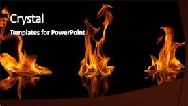  Presentation with fire flames on a black - Slide set featuring fire flames reflected in water background and a black colored foreground