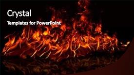  Presentation with flames - PPT theme having fire flames reflected on floor background and a black colored foreground