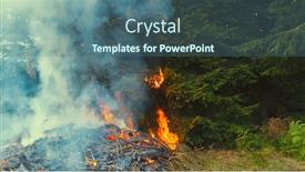  Presentation with drone fire - Cool new presentation theme with fire-flames-starting-to-ignite backdrop and a ocean colored foreground