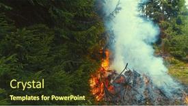  Presentation with drone fire - Presentation enhanced with fire-flames-starting-to-ignite background and a tawny brown colored foreground