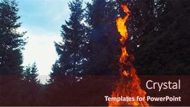  Presentation with drone fire - Amazing presentation theme having fire-flames-starting-to-ignite backdrop and a tawny brown colored foreground