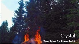  Presentation with drone fire - Beautiful presentation featuring fire-flames-starting-to-ignite backdrop and a dark gray colored foreground