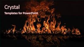  Presentation with fire department - Slide set consisting of fire flames with reflection background and a wine colored foreground